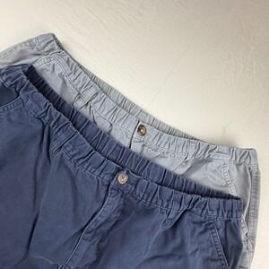 Bearbottom Clothing Chino Shorts Bundle Mens XL Blue Grey Elastic Waist Cotton